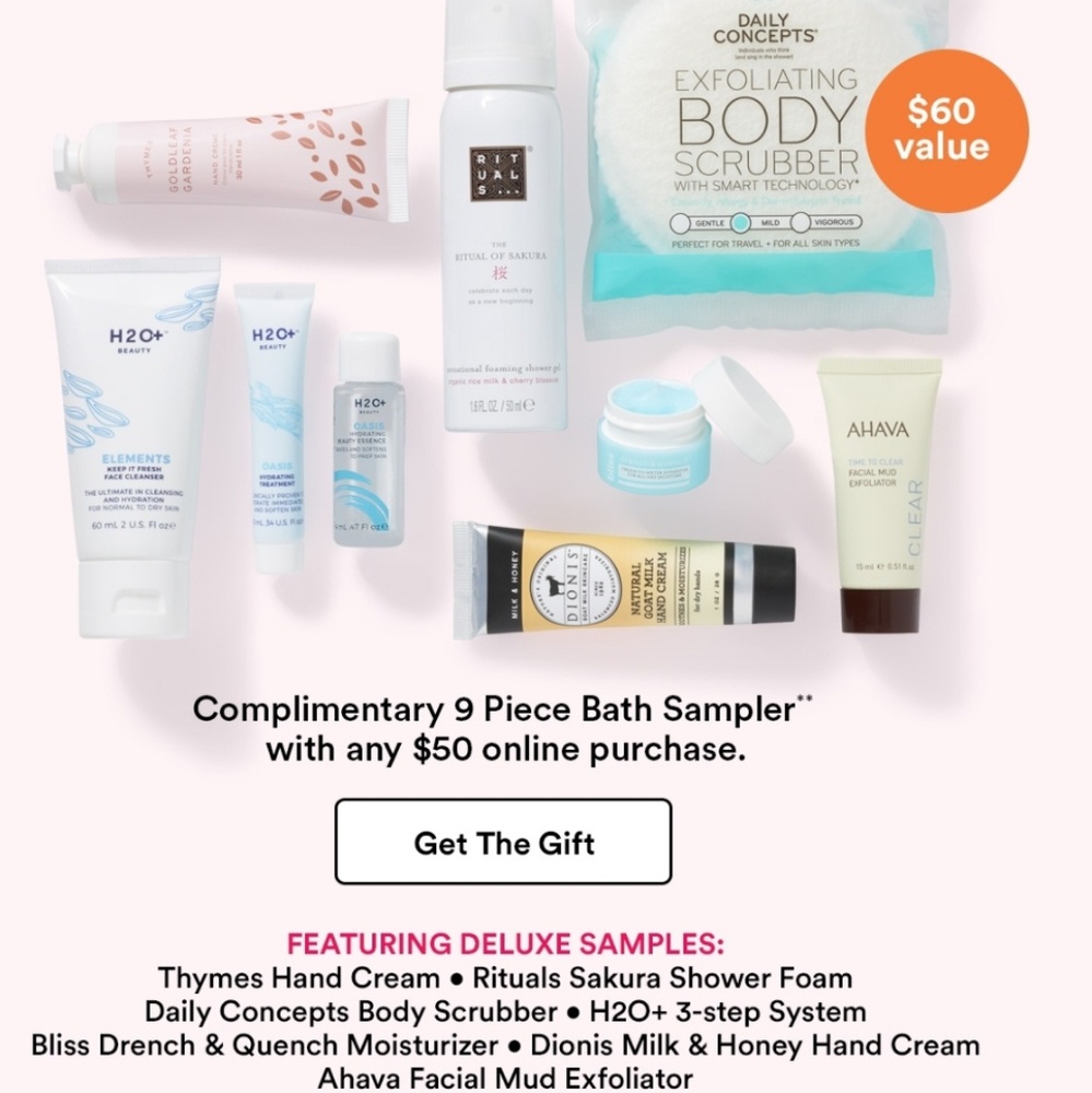 Bath 9 pc sample kit